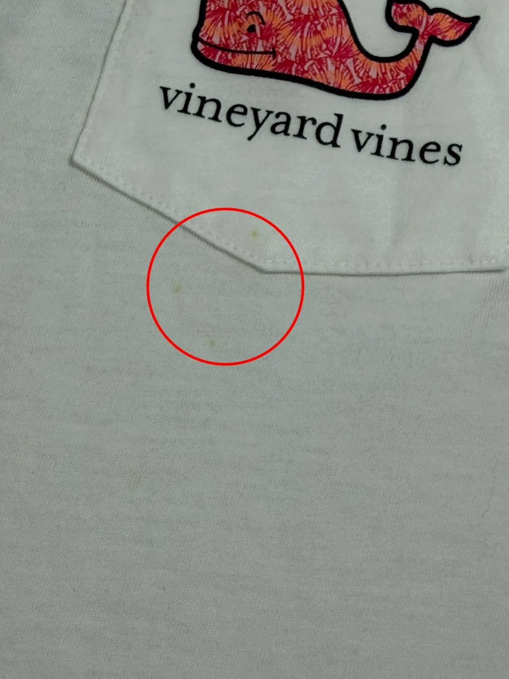 Vineyard Vines White Tee with Pink Patterned Whale Logo - Picture 6 of 7